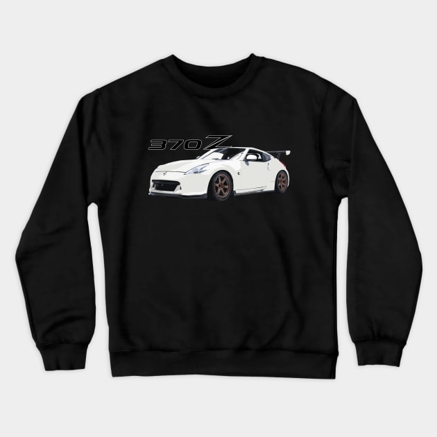 Nissan Z in White on Bronze Volks Crewneck Sweatshirt by cowtown_cowboy